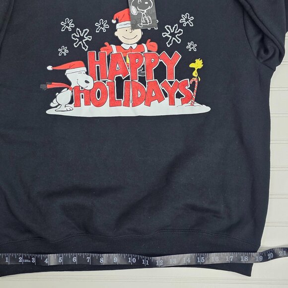 Peanuts Snoopy Happy Holidays Women's Black Long Sleeve Sweatshirt Size 1X NWT - Picture 9 of 11